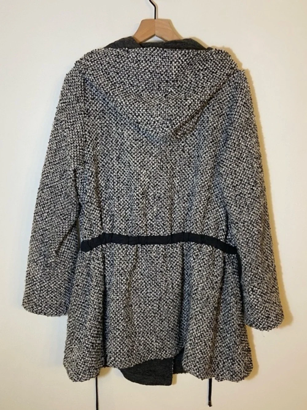 Free People Satellite Swing Women's Hooded Tweed Coat Size Small oversized boho